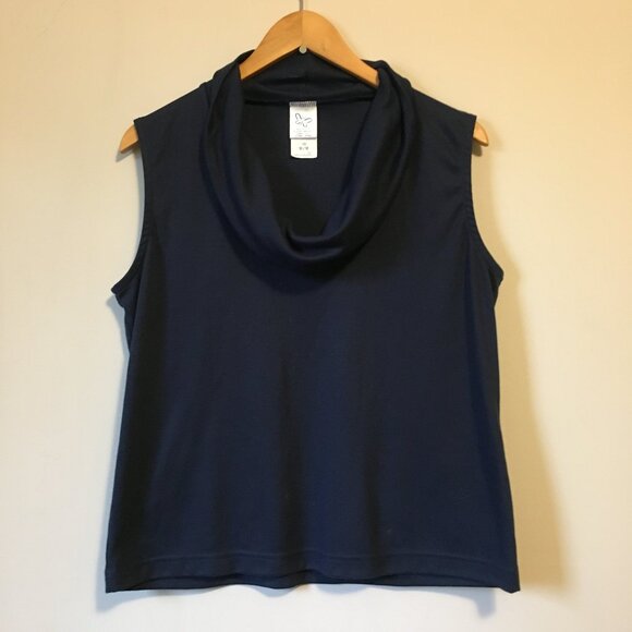 Vintage Canadian Made Cowl Neck Sleeveless Jersey Tank - Picture 3 of 13